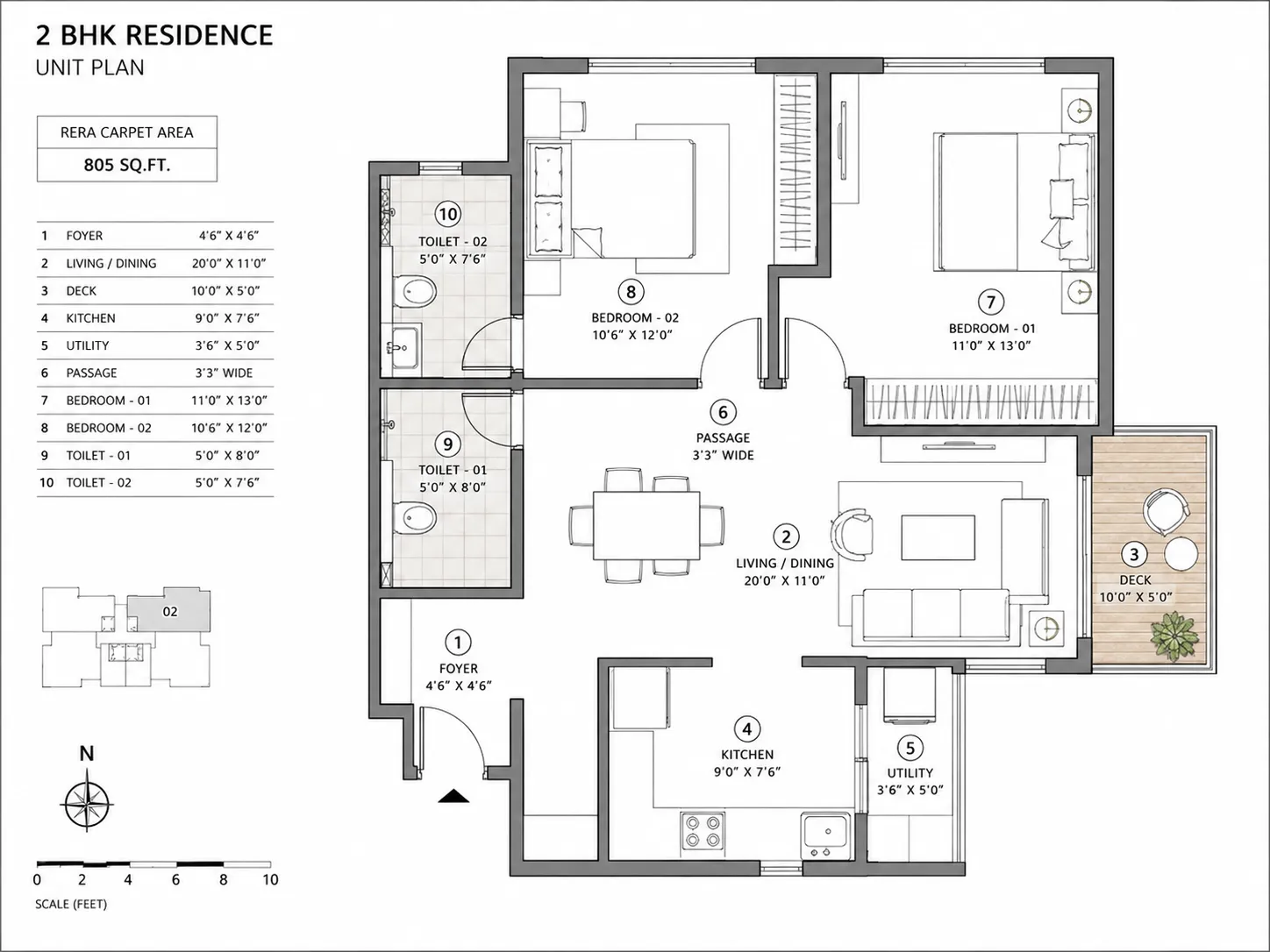 3 BHK Floor Plan